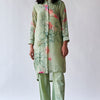 Women's Pistachio Floral Printed Bemberg Silk Co-ord Set