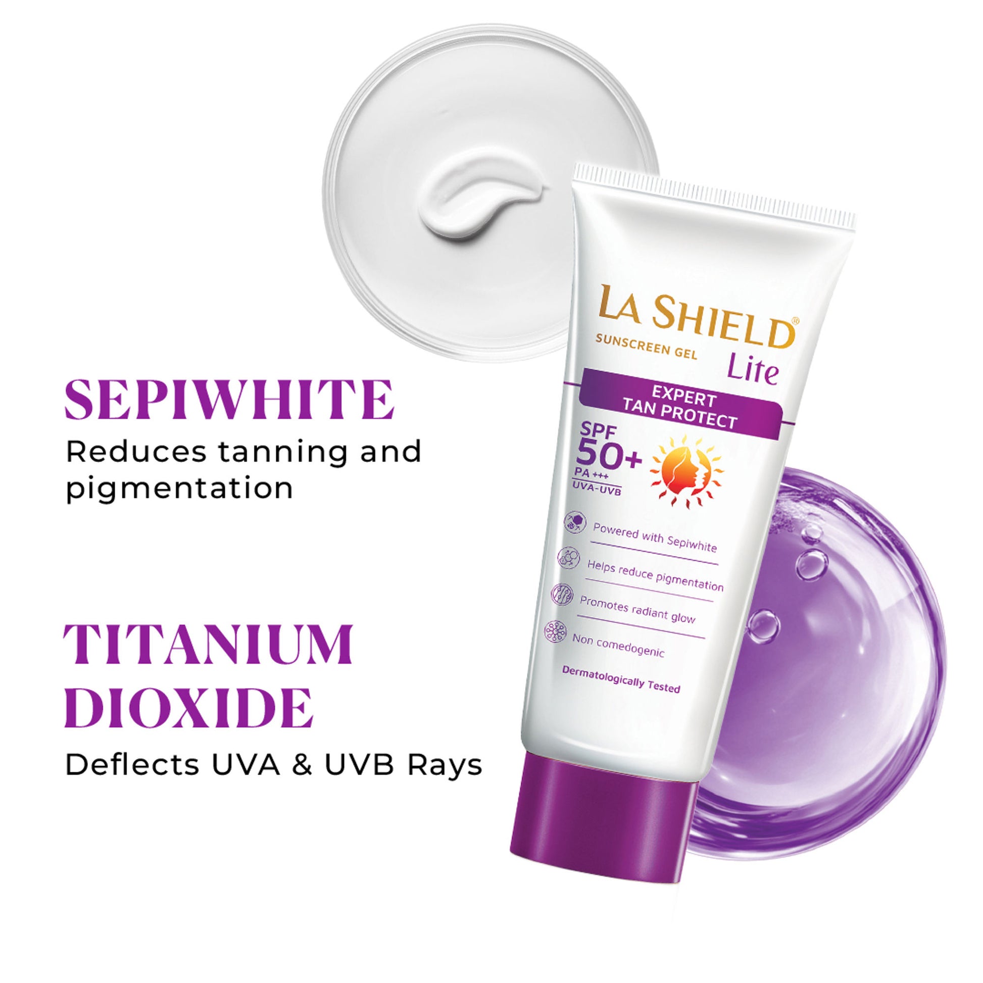 La Shield Lite SPF 50 PA+++ Mineral Sunscreen Gel Reduces Pigmentation & Dark Spots Oil-free