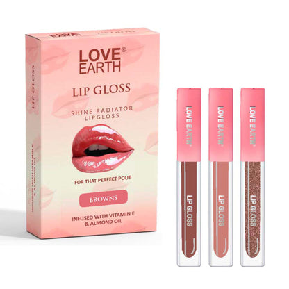 Love Earth Liquid Lip Gloss - Browns