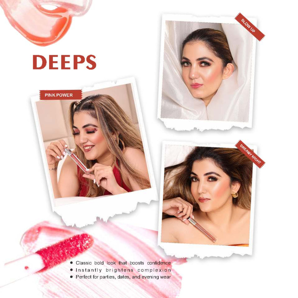 Love Earth liquid lip gloss in deep shade, featuring a sleek tube and applicator, showcasing the vibrant color and glossy finish.