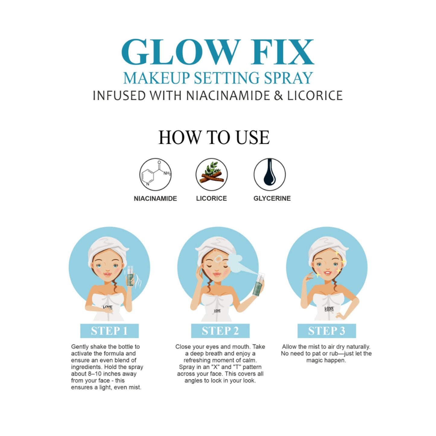 Love Earth Makeup Setting Spray Glow Fix