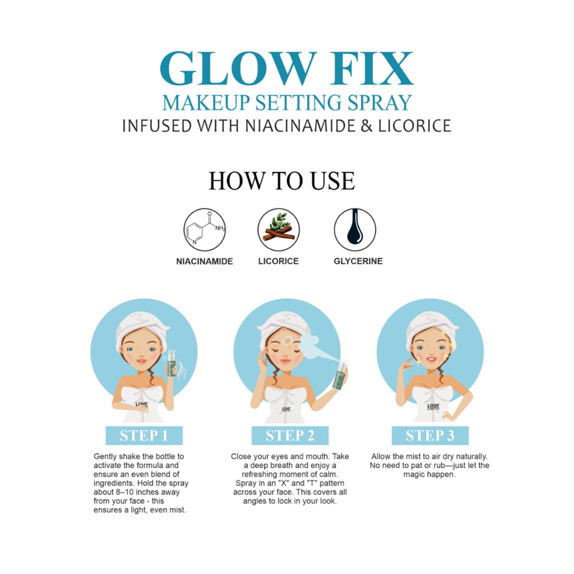 Love Earth Makeup Setting Spray Glow Fix