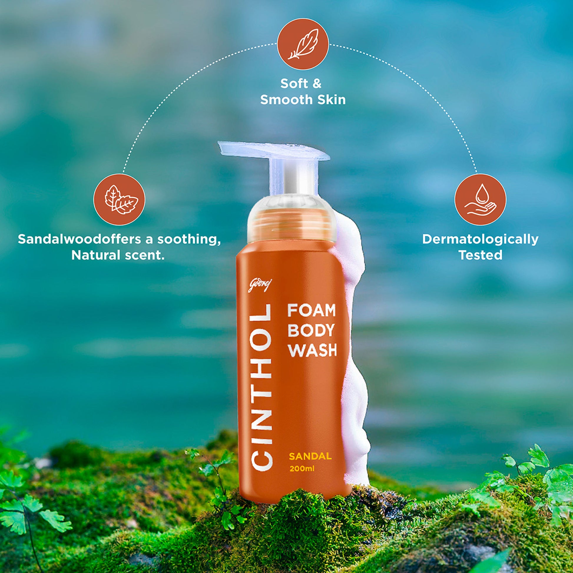 Cinthol Sandal Foam Body Wash