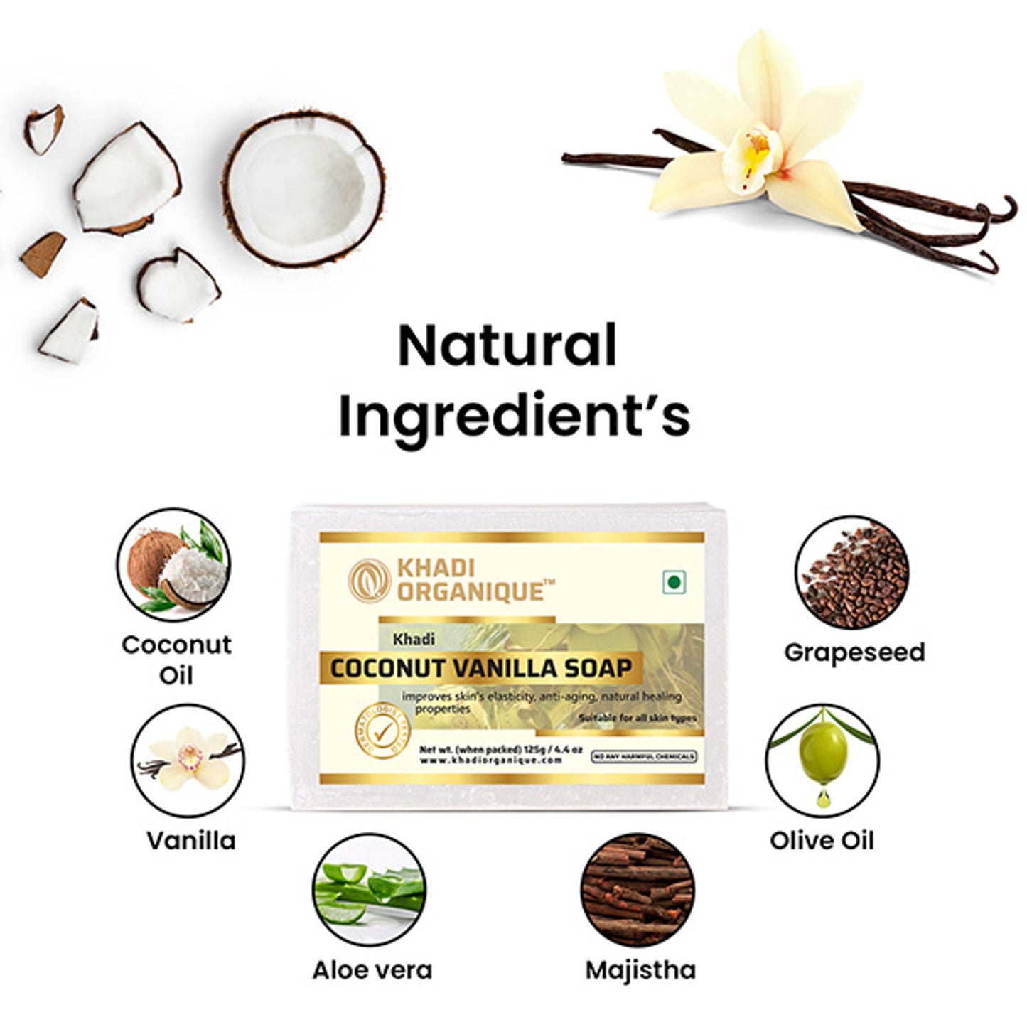 Khadi Organique Coconut Vanilla Soap
