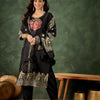 Dhiyona VV Payal Women's Silk Blend Banarasi Jacquard Zari Woven Straight Kurta Pant with Dupatta Set