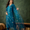 Dhiyona VV Jhilmil Women Kurta and Pant Dupatta Sets Silk Blend Fabrics with Embroidery