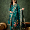 Dhiyona VV Eshanvi rama Embroidered Silk Blend Organza Meenakari Straight Suits With Dupatta