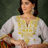 Dhiyona VV Baani Women's Silk Blend Embroidered Straight Kurta & Pant Set