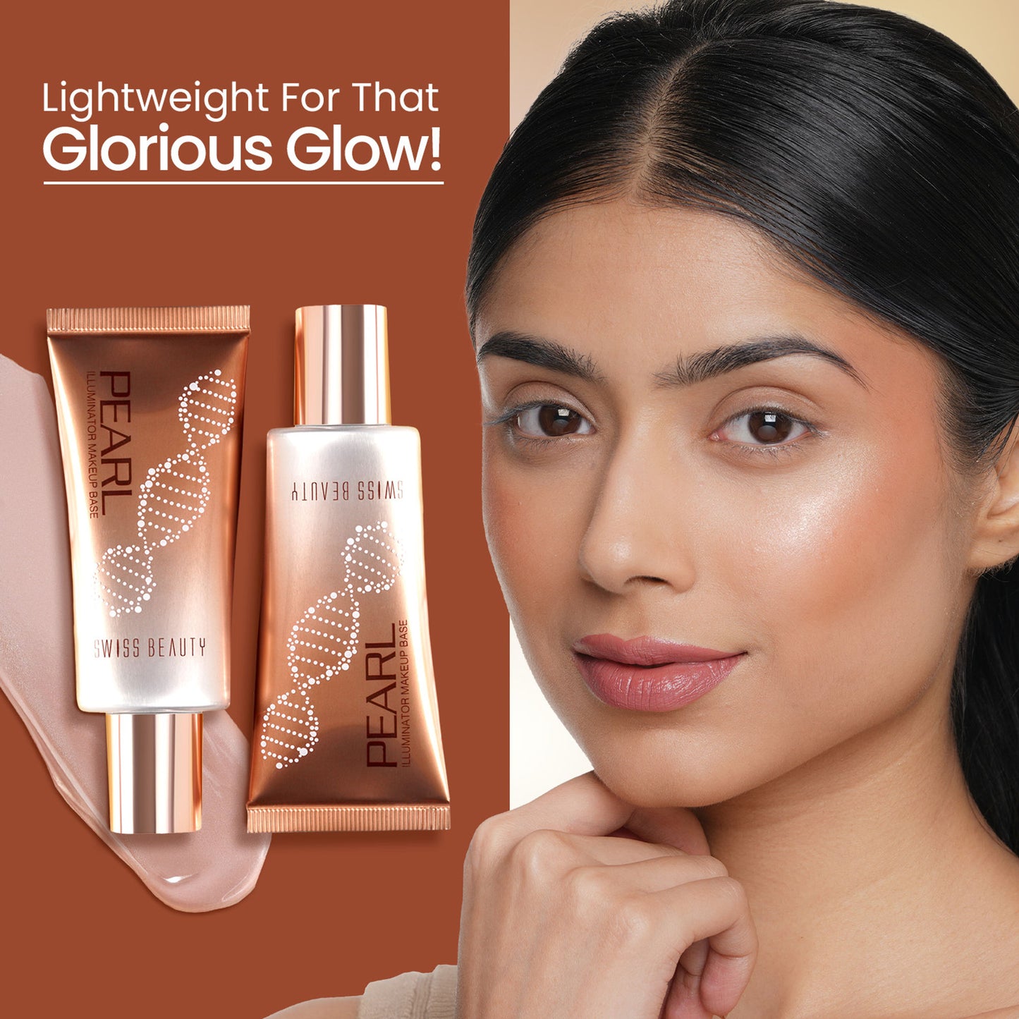 Swiss Beauty Pearl Illuminator Makeup Base Long lasting & Radiant Skin Highlighter - 02 Silver Pink
