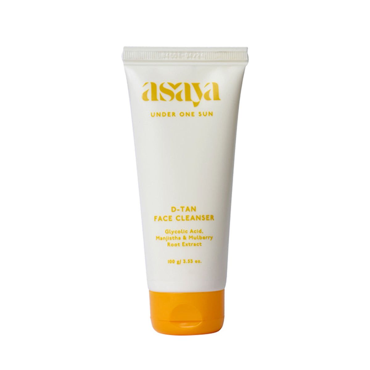 Asaya De Tan Skin Brightening Face Wash with Manjistha and Glycolic Acid for instant tan removal and refreshed skin.