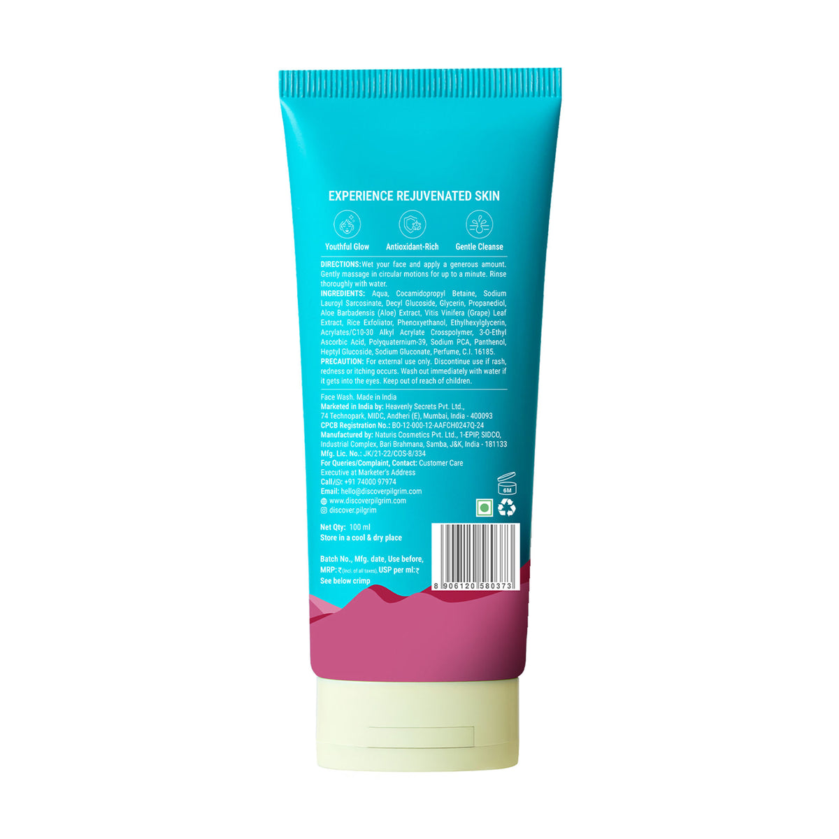 Pilgrim Red Vine Face Wash with Vitamin C & Aloe