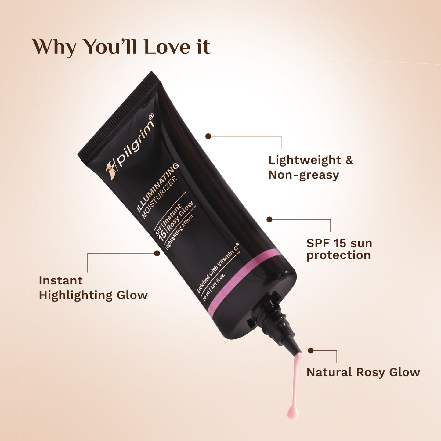 Pilgrim Instant Rosy Glow Illuminating Moisturizer SPF 15