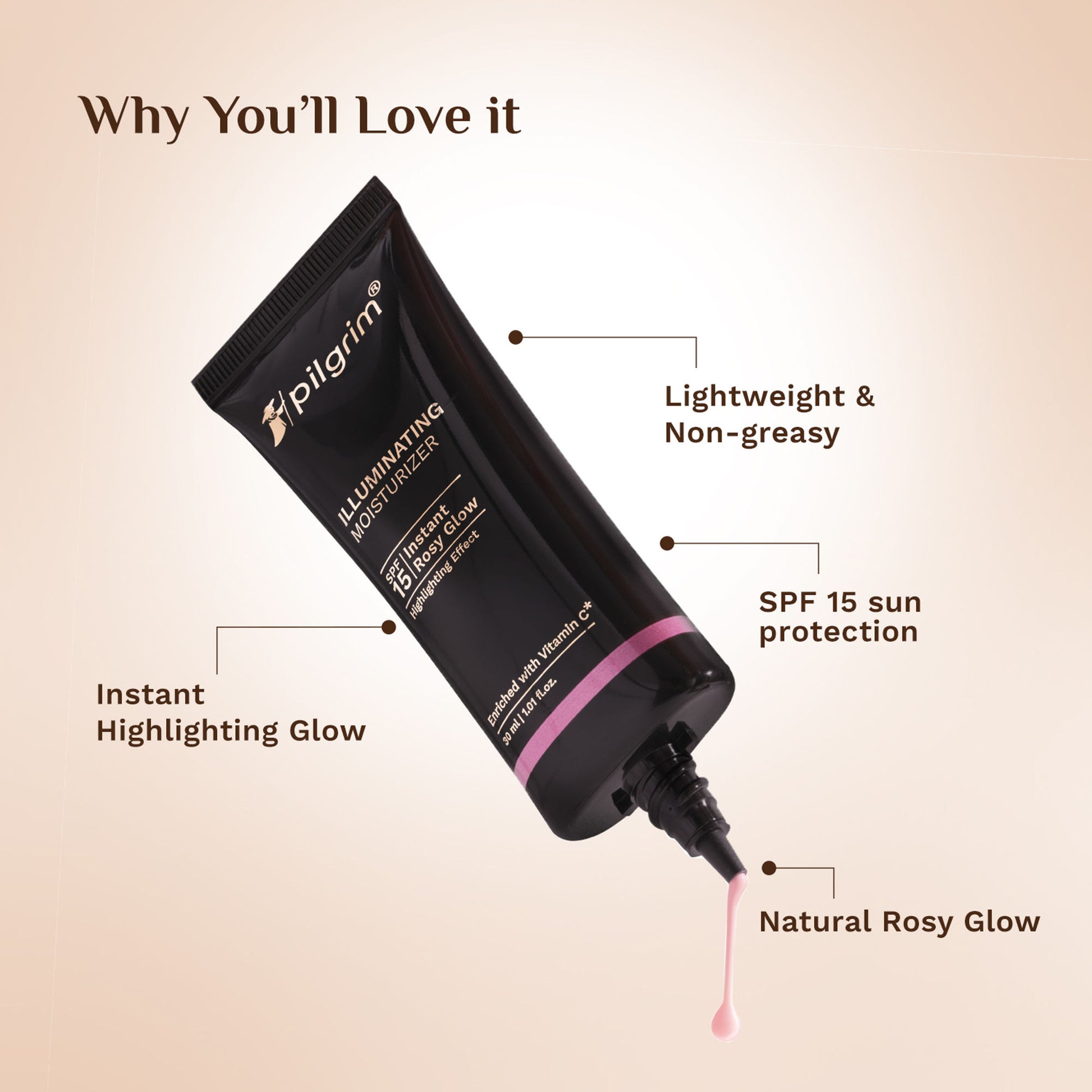 Pilgrim Instant Rosy Glow Illuminating Moisturizer SPF 15
