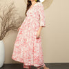 Indyancart IE Floral Printed Empire Pure Cotton A-Line Kurta With Trousers