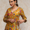 Dhiyona VA Women'sFloral Printed V-Neck Angrakha Kurta With Trousers