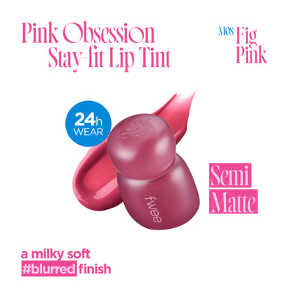 fwee Pink Obsession Stay-Fit Lip Tint Glowy Finish - M08 Fig Pink