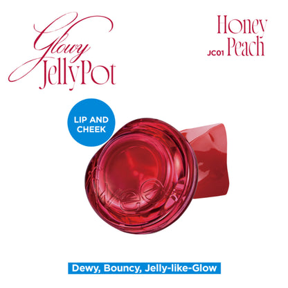 fwee Lip&Cheek Glowy Jelly Pot - Korean Multi-Use Dewy Lip & Cheek Tint Balm - Honey Peach
