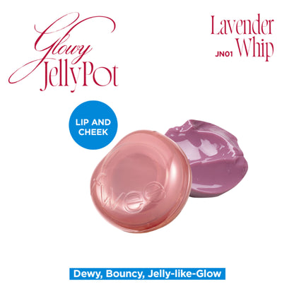 fwee Lip&Cheek Glowy Jelly Pot - Korean Multi-Use Dewy Lip & Cheek Tint Balm - Lavender Whip