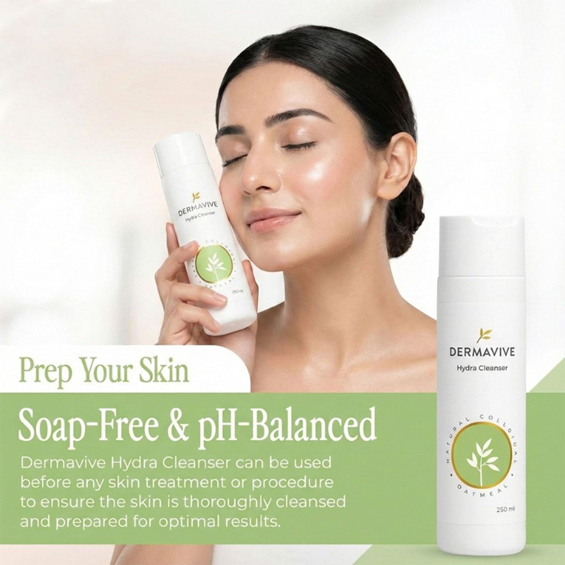 Dermavive Hydra Cleanser Hydrating Face Wash For All Skin Types With Colloidal Oatmeal & Glycerin