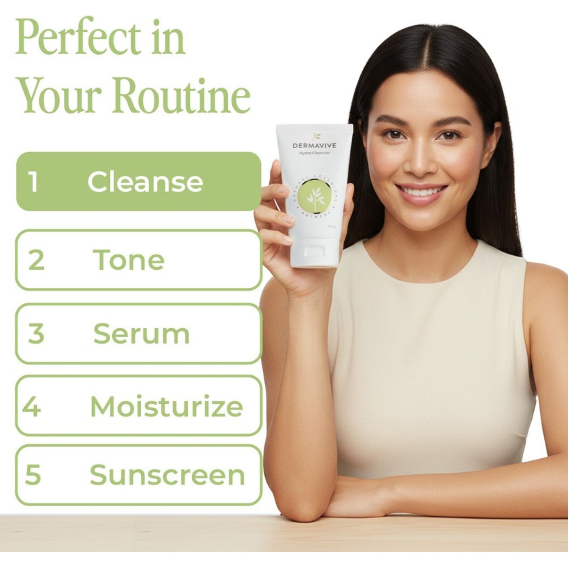 Dermavive Hydra Cleanser Hydrating Face Wash For All Skin Types With Colloidal Oatmeal & Glycerin