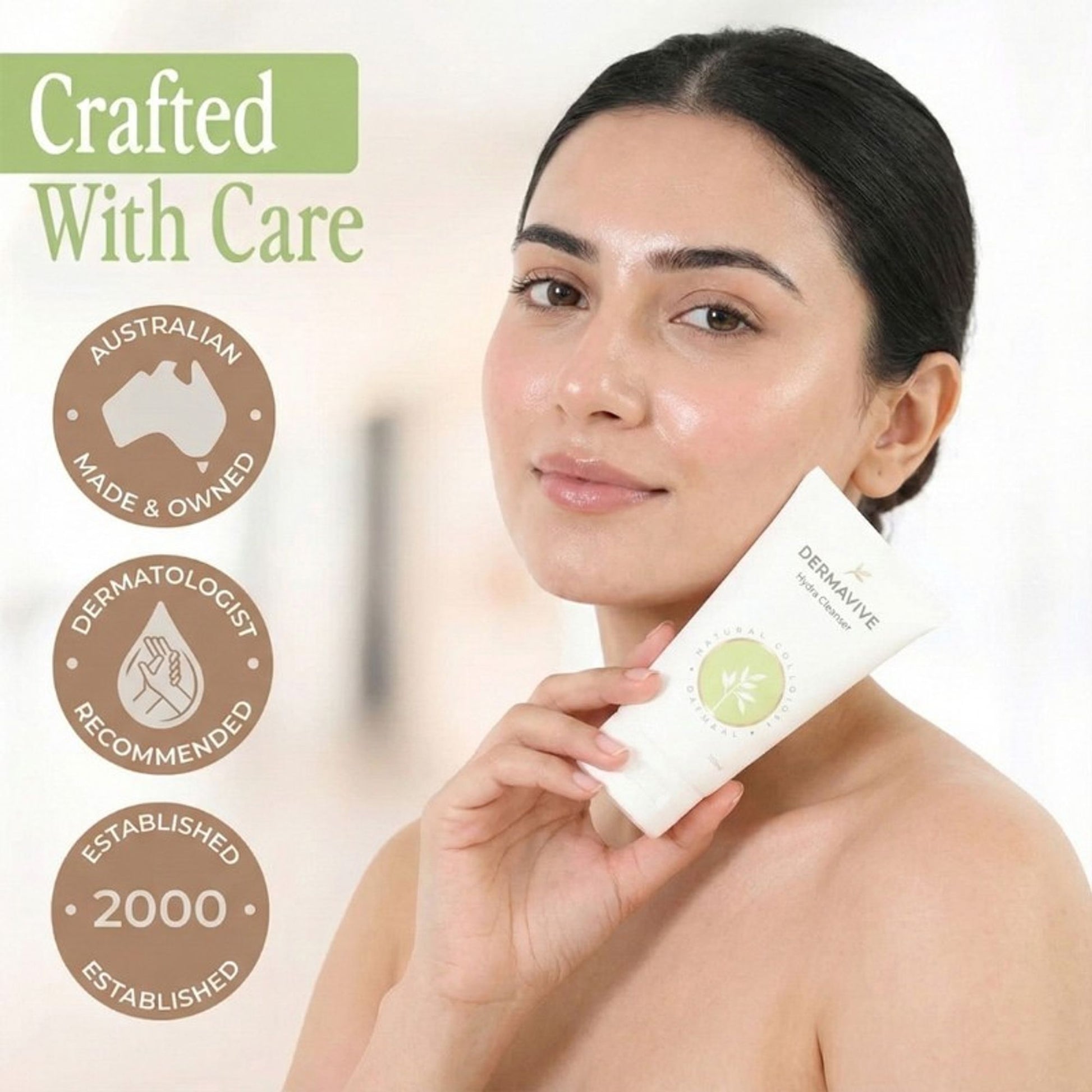 Dermavive Hydra Cleanser Hydrating Face Wash For All Skin Types With Colloidal Oatmeal & Glycerin