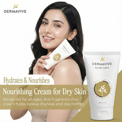 Dermavive Dry Skin Face Cream With Natural Colloidal Oatmeal, Jojoba Oil & Vitamin E