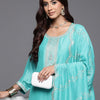 Indyancart IE Ethnic Motifs Embroidered Sequinned Kurta with Trousers & Dupatta
