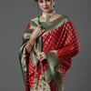 Women's Silk Blend Red Woven Design Designer Saree With Blouse Piece