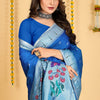 Dhiyona GR Women's Mastani 2 Navy Blue Zari Paithani Silk Saree