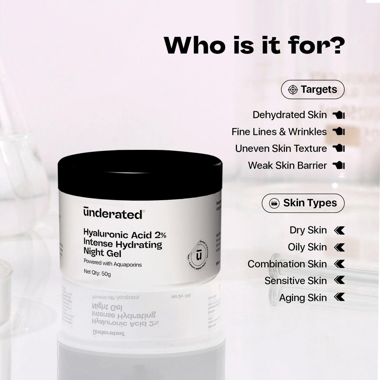 Underated Hyaluronic Acid 2% Intense Hydrating Night Gel
