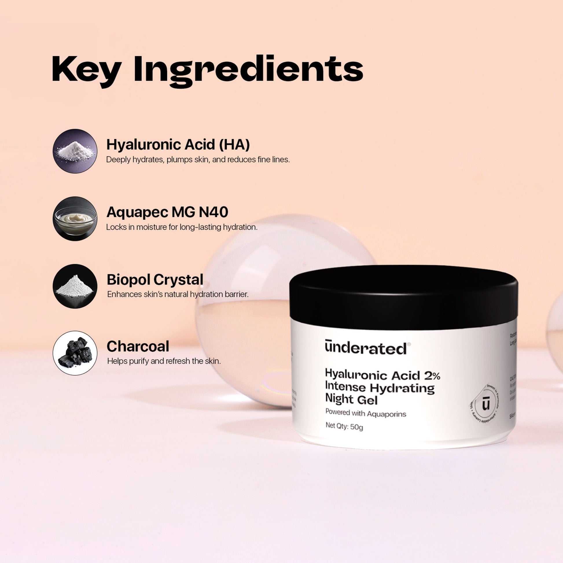 Underated Hyaluronic Acid 2% Intense Hydrating Night Gel