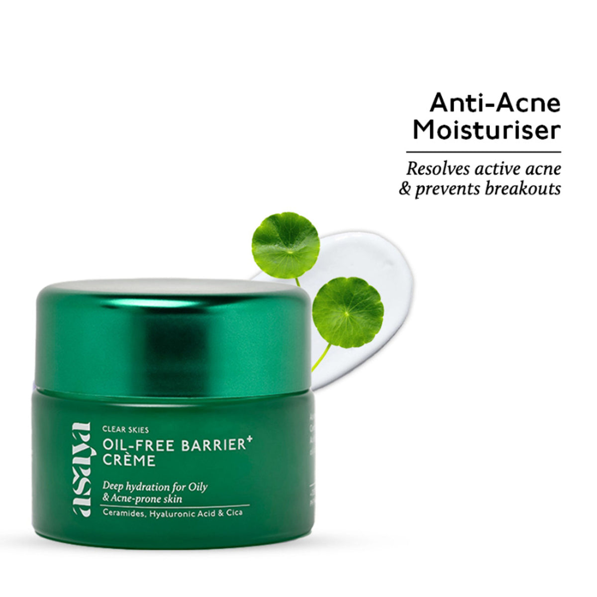 Asaya Salicylic Acid and Ceramide Moisturizer for oily, acne-prone facial skin, showing the product bottle with label details.