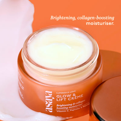 Asaya Vit C & Niacinamide Moisturizer for All Skin Types, Brightening Collagen Cream with Peptides