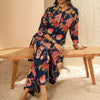 Dhiyona IE Floral Printed Three-Quarter Sleeves Tunic With Palazzos