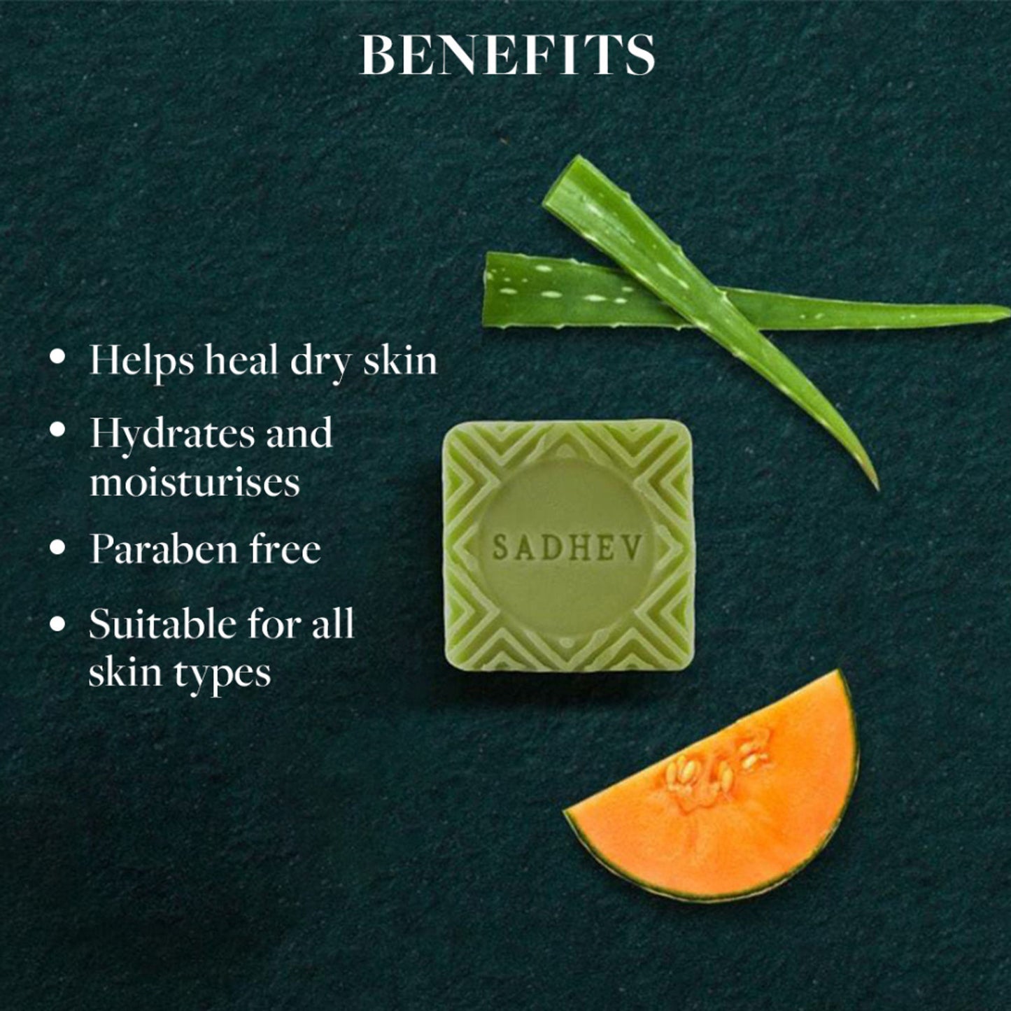 Sadhev Revitalising & Rejuvenating Bathing Bar - Melon & Aloe Vera