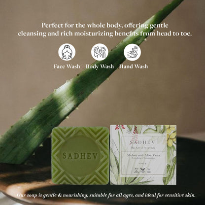 Sadhev Revitalising & Rejuvenating Bathing Bar - Melon & Aloe Vera