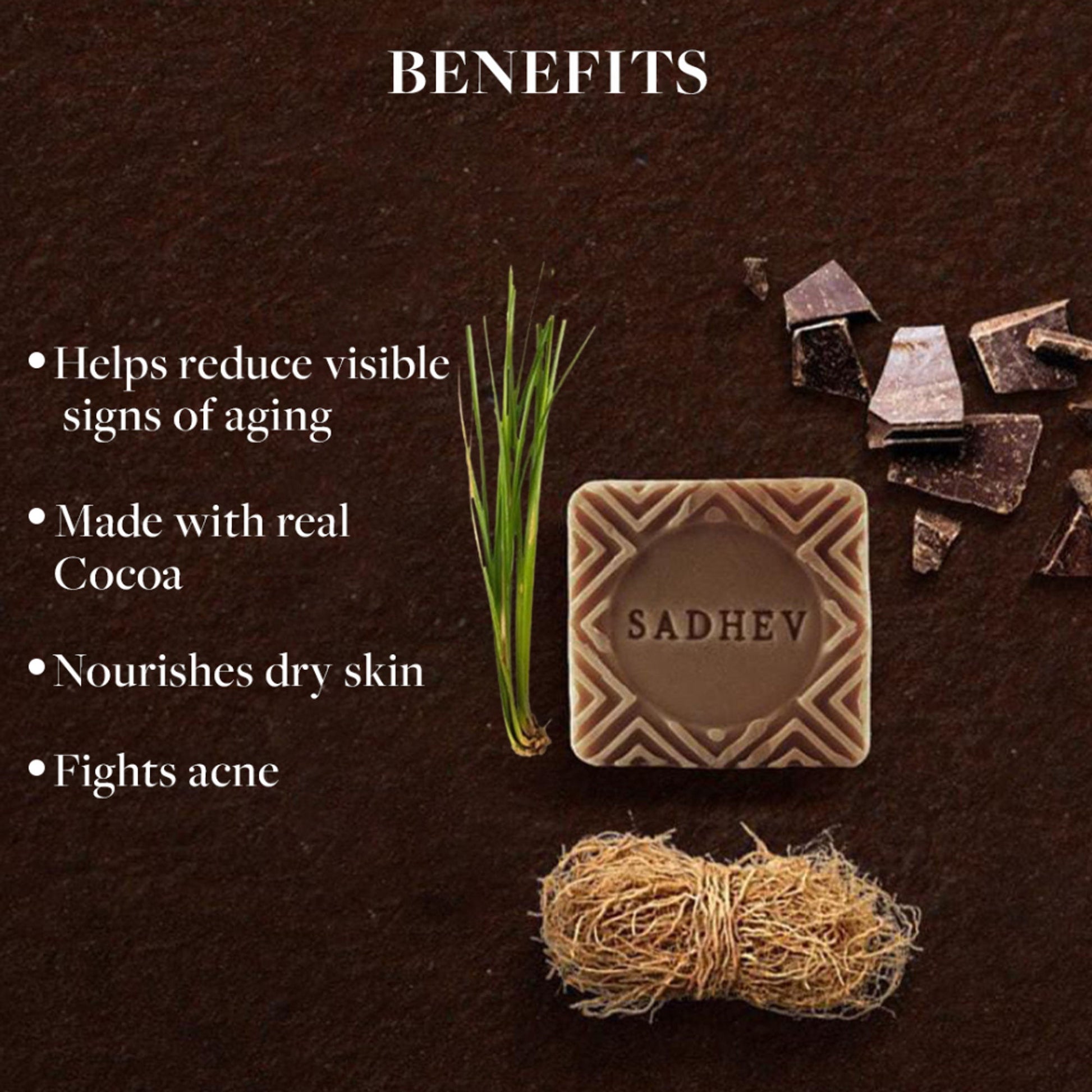 Sadhev Nourishing & Moisturising Bathing Bar - Vetiver & Chocolate