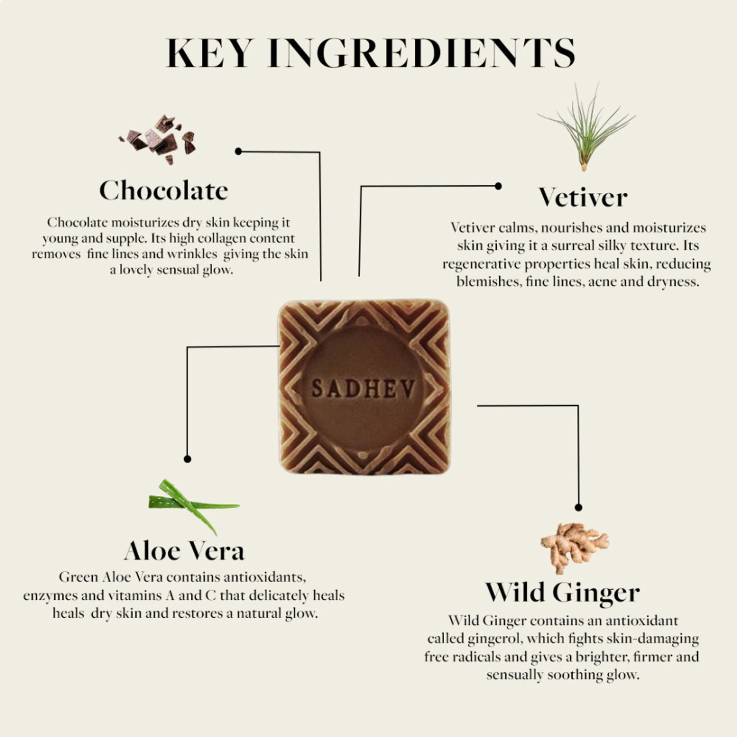 Sadhev Nourishing & Moisturising Bathing Bar - Vetiver & Chocolate