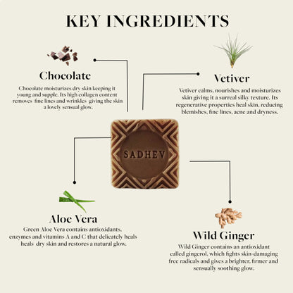 Sadhev Nourishing & Moisturising Bathing Bar - Vetiver & Chocolate
