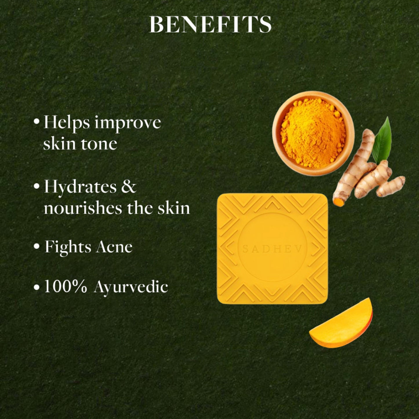 SADHEV Turmeric & Mango Kernel Butter Bathing Bar