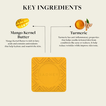 SADHEV Turmeric & Mango Kernel Butter Bathing Bar