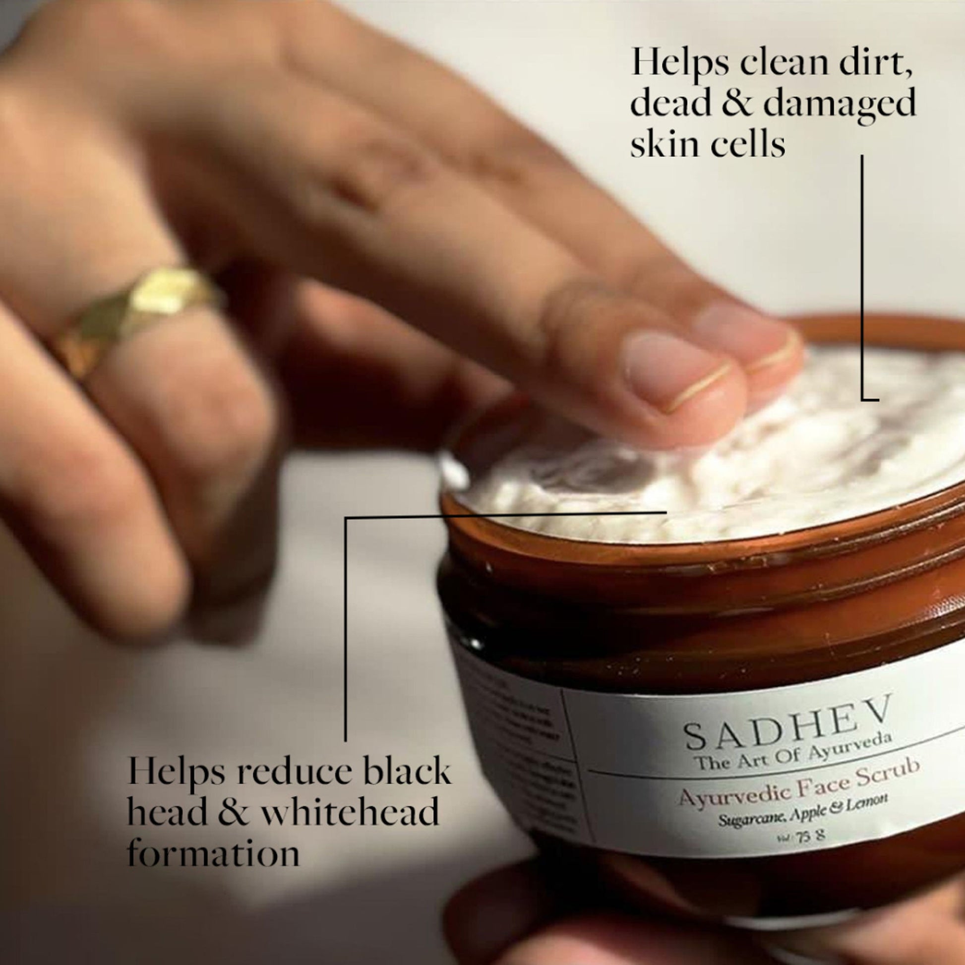 SADHEV Ayurvedic Face Scrub With Sugarcane, Apple & Lemon
