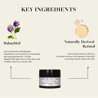 SADHEV Ayurvedic Anti-Ageing Face Cream with Bakuchiol & Naturally Derived Retinol