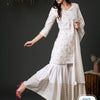 Dhiyona IE Floral Printed Gotta Patti Kurta & Sharara With Dupatta