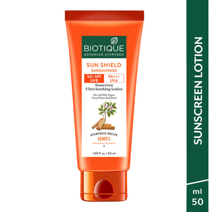 Biotique Bio Sun Shield Sandalwood Ultra Protective Face Lotion SPF 50+ Sunscreen