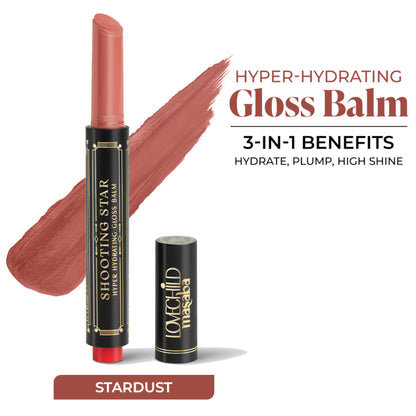LoveChild Masaba Shooting Star Hyper Hydrating Gloss Balm, Enriched with Peptides, Shea Butter & Jojoba Oil - Stardust