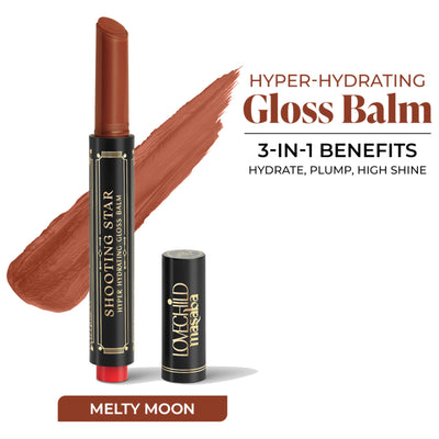 LoveChild Masaba Shooting Star Hyper Hydrating Gloss Balm, Enriched with Peptides, Shea Butter & Jojoba Oil - Melty Moon