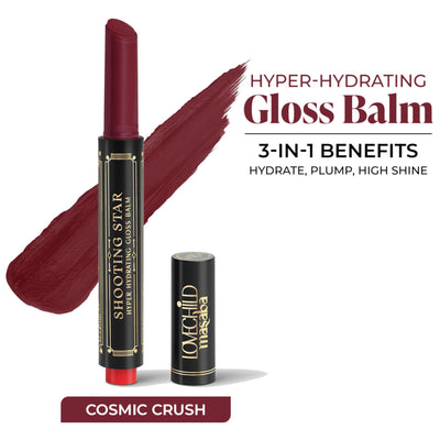 LoveChild Masaba Shooting Star Hyper Hydrating Gloss Balm, Enriched with Peptides, Shea Butter & Jojoba Oil - Cosmic Crush