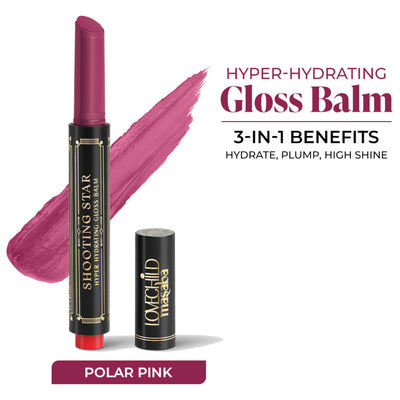 LoveChild Masaba Shooting Star Hyper Hydrating Gloss Balm, Enriched with Peptides, Shea Butter & Jojoba Oil - Polar Pink