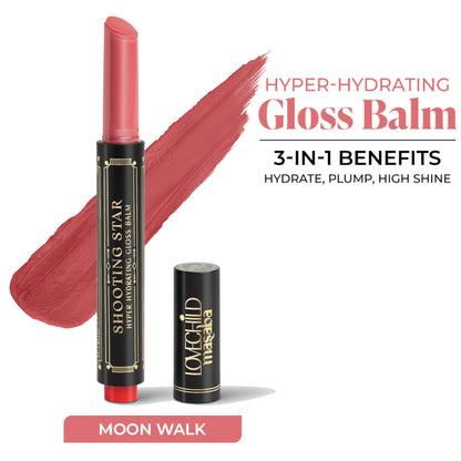 LoveChild Masaba Shooting Star Hyper Hydrating Gloss Balm, Enriched with Peptides, Shea Butter & Jojoba Oil - Moon Walk